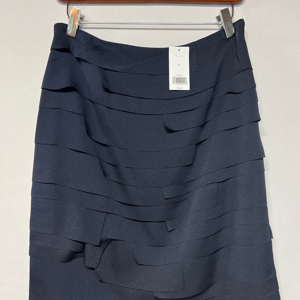 NWT Banana Republic Blue Tiered A-Line Ruffled Lined Skirt Sz 4